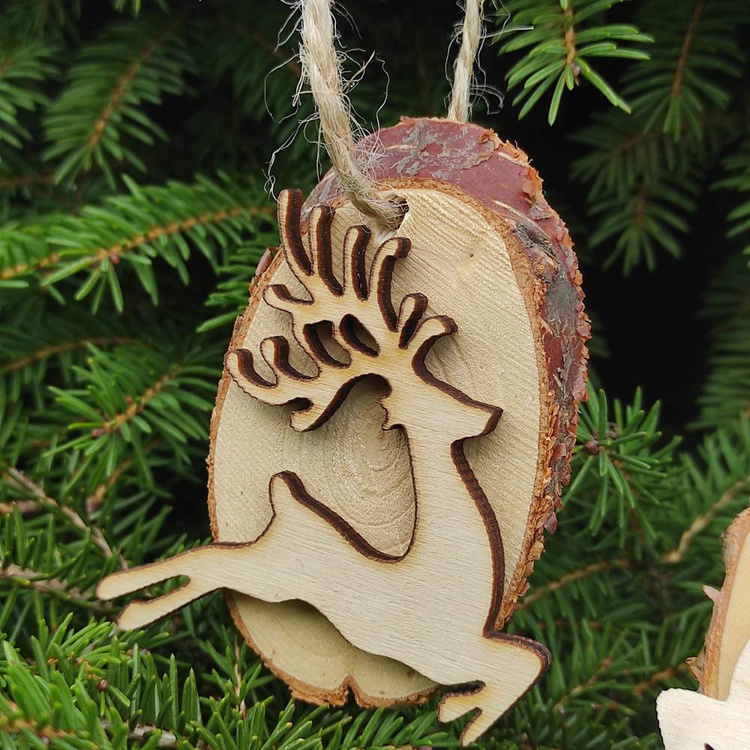 Christbaumschmuck Handgefertigte Anhänger - Hirsch Weihnachtsbaumanhänger
