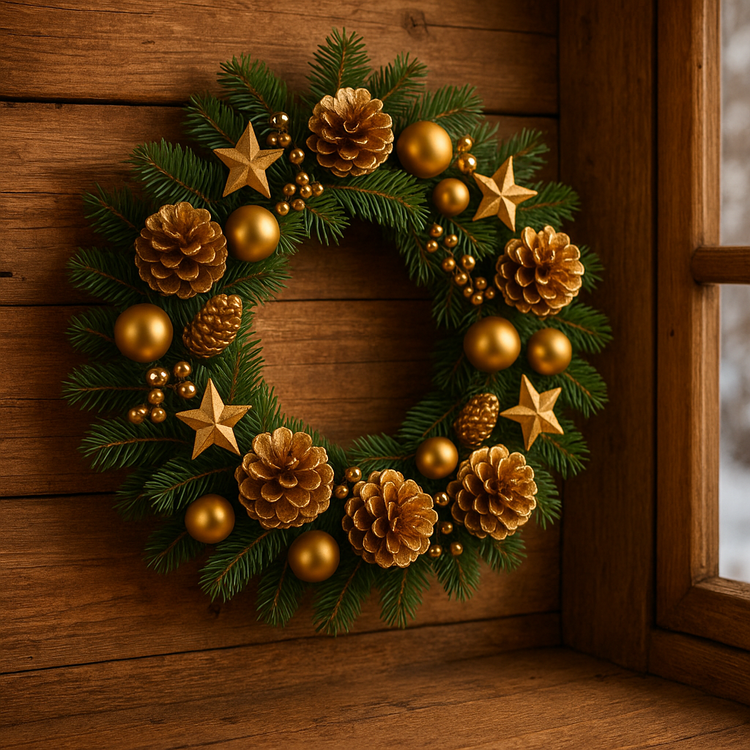 Pine cone, golden 12 pcs/ pkg