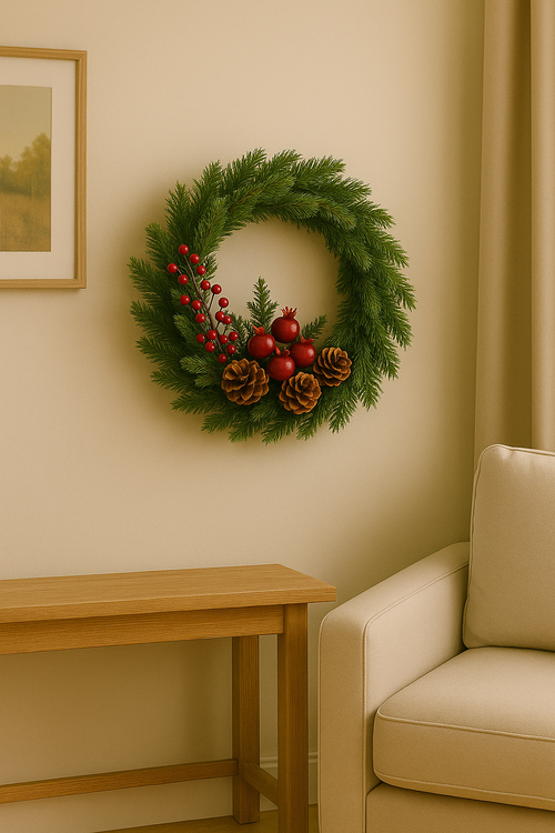 Apples on a wire, Christmas decoration