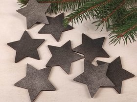 Weihnachtsdekorationen aus Holz, Holzsterne GRAPHITE 6 cm-6 Stück / Packung