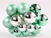 Glass balls on wire, 20-30 mm, pink-white, bunch of 18 pcs, mat/glittered