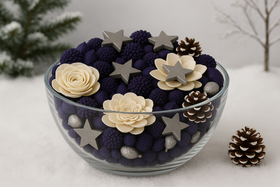 Winter potpourri with cinnamon, pine cones, anise