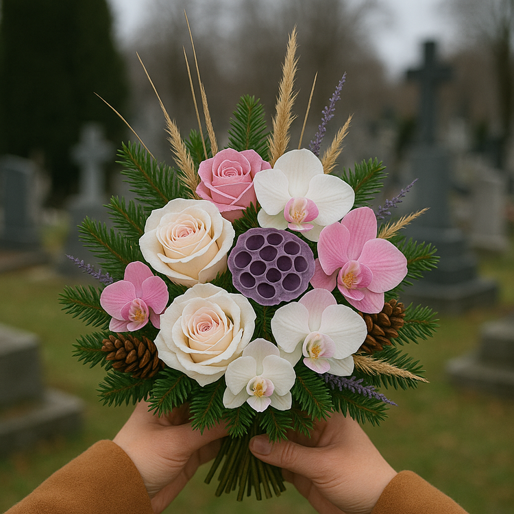 Wreath 35-40 cm purpkle