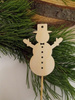 Wooden Christmas decorations. Wooden snowmen on the peak 22cm-3 pcs / pack