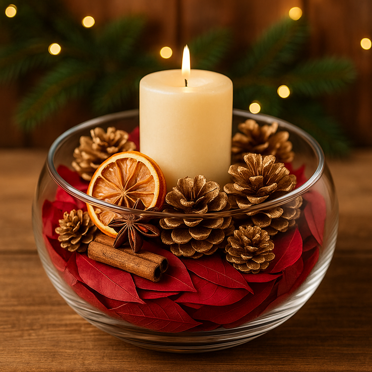 Dekoracja świąteczna GrandDeco „Czerwone złoto” – 0,5 l