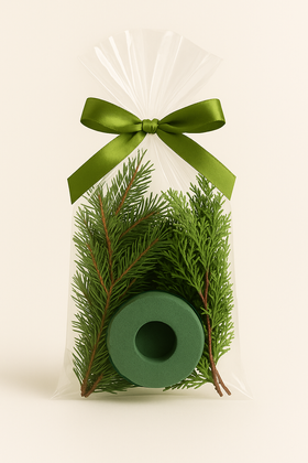 Decoration sponge, cut green, self-assembly set