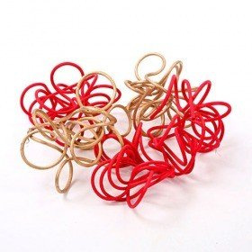 Rattan knots red-gold 10-12 cm 8 pcs/pkg