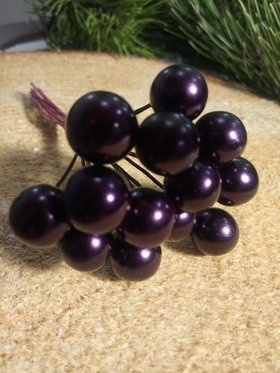Pearls beads on a wire, bundle purple 10mm / 10 cm, beads price for a bundle of 12 pcs