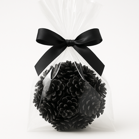 Sphere cones, slightly glittery black, 14-20 cm