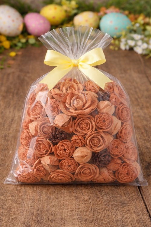 Kwiaty shola jasnobrązowe 60 szt – naturalna elegancja Wielkanocy | Kolekcja GrandDeco