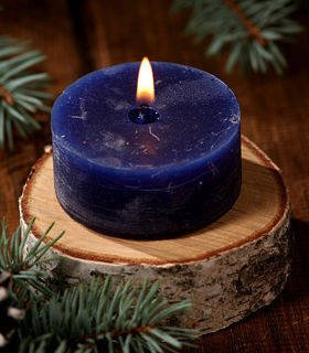 Set von 3 Kerzen mit 3 Birkenbasen - Duft des sonnigen Lavendels