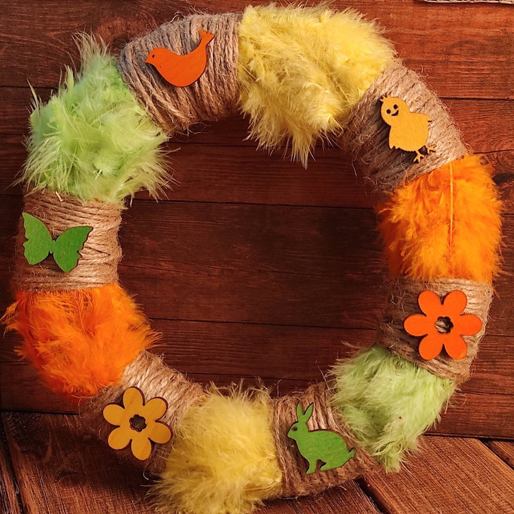 Spring jute wreath 25 cm 
