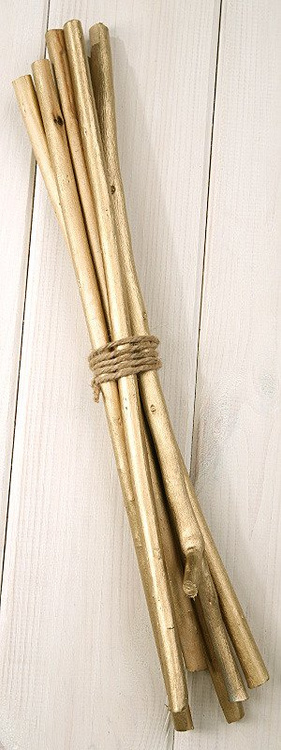 Patyki 35 cm.6 szt w pęku złote