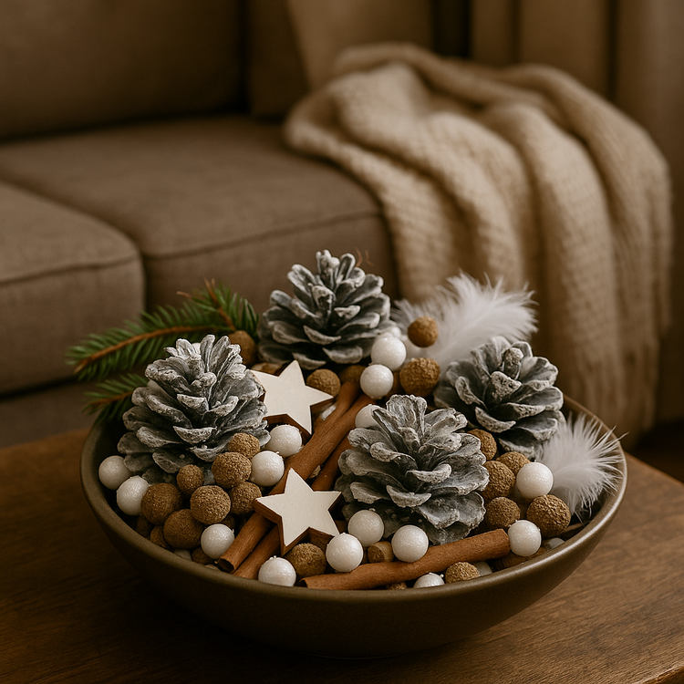 Winter potpourri with cinnamon, pine cones, anise
