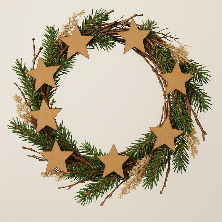 Weihnachtsdekoration aus Holz, Holzsterne 3 cm-12 St./Pack