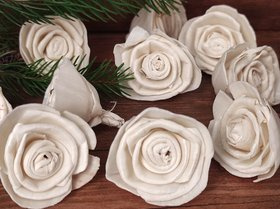 Rossario flowers, large, 4 cm, 12 pcs/pkg - white