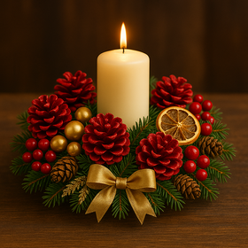 Mountain pine cone, 12 pcs/pkg red