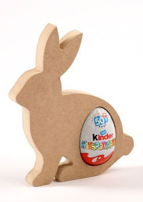 Królik wielkanocny drewniany z otworem 14 cm
