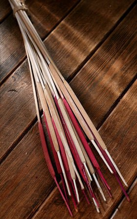 Strauß aus Rohrkolben, rosa-weiß