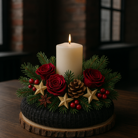 Lotus dyed diameter 6-8 cm 6 pcs/pkg black