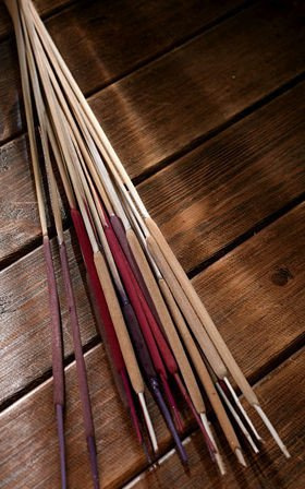 Strauß aus Rohrkolben, erikafarben-beige