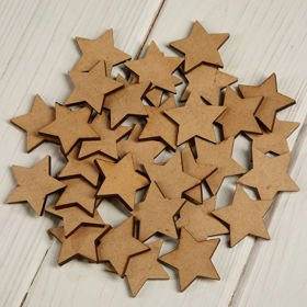 Wooden Christmas decorations, Wooden stars 3 cm-12 pcs / pack