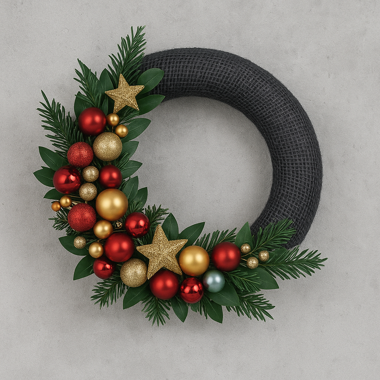 Jute wreath turquoise 25 cm