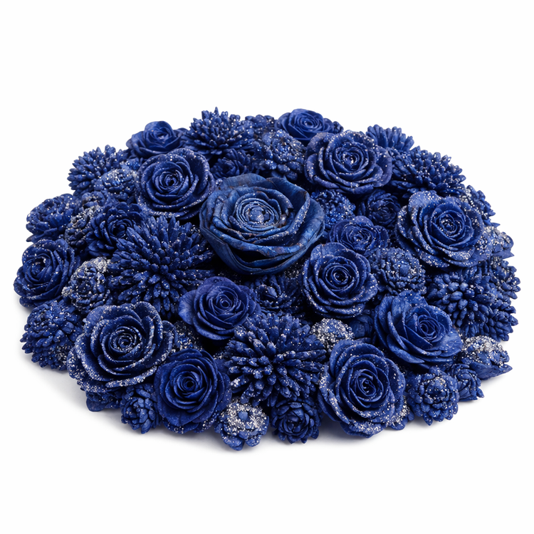Rossario Blumen mini 3 cm 24 Stck - marineblau
