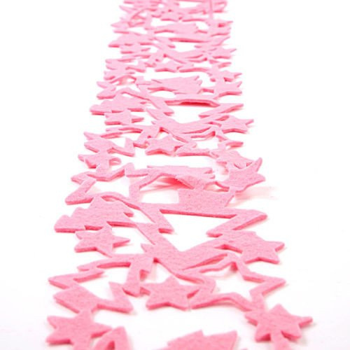 Girlanda filcowa różowa gwiazdki+choinki 11 cm/180 cm