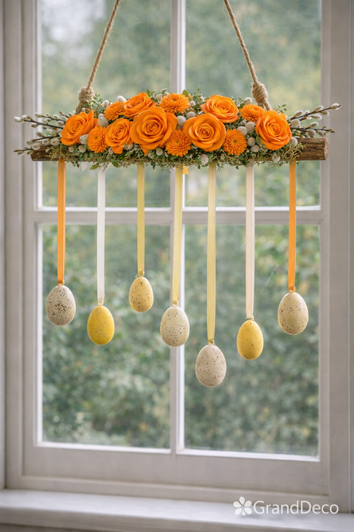 Kwiaty Shola – intensywny pomarańcz | Wielkanoc | Kolekcja GrandDeco – 60 szt.