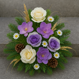 Wreath 35-40 cm purpkle