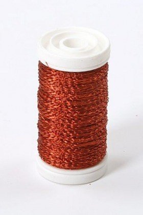 Floral copper wire, on spool, 75g - orange