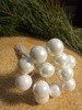 Pearls beads on a wire, a bunch of white 10mm / 10 cm, beads price for a bundle of 12 pcs