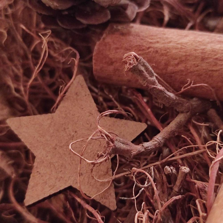 Potpourri-Zimt, Tannenzapfen, Sternanis, Wurzeln, Holzsterne 