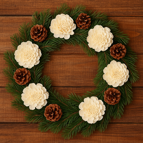 Belly flowers, 6 cm, 6 pcs/pkg - white