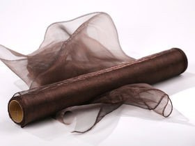 Organza, getrimmt 40 cm, Länge 9 rm (dunkelbraun)