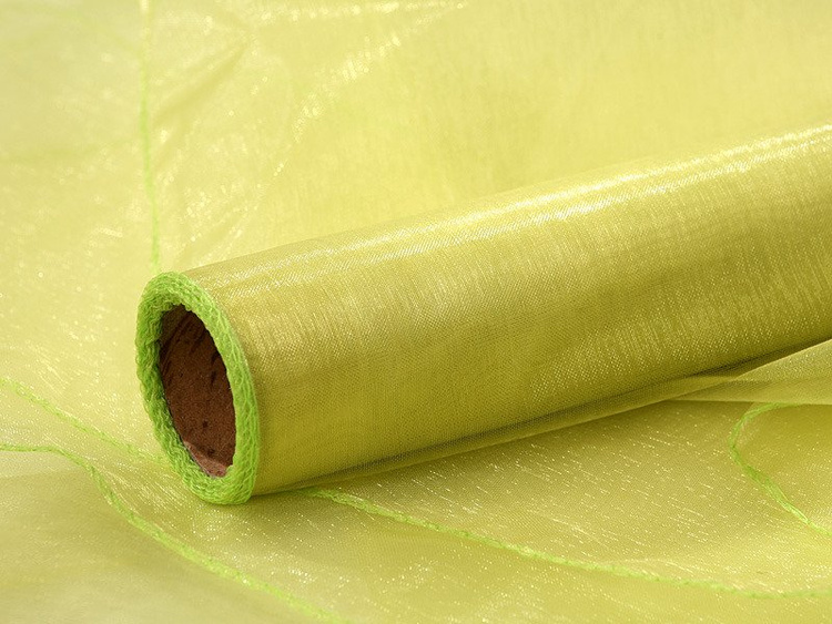 Organza wstążka obszywana, tiul na rolce obszywany 40cm / 900 cm   JASNA ZIELEŃ