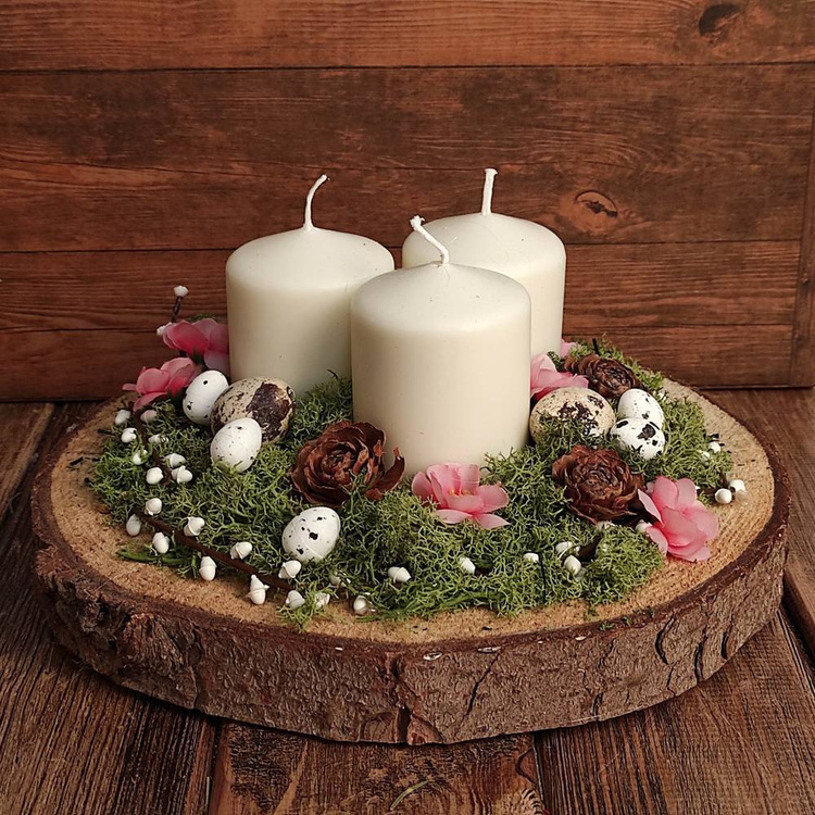 Mech dekoracyjny 1L GrandDeco – chrobotek zielony i biały, mech leśny, do stroików DIY