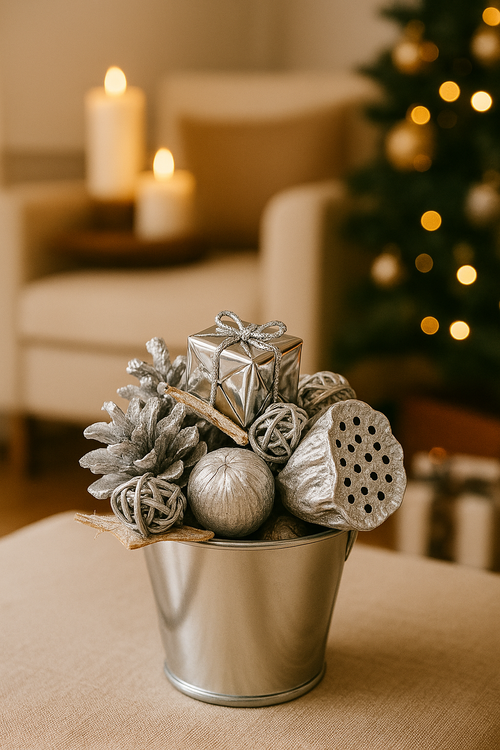 Christmas spray bucket of variety - white