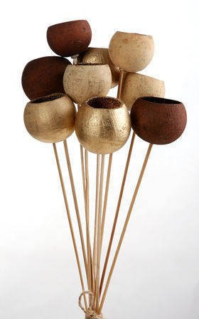 Bouquet of Bell cups Gold-Brown-Natural 9 pcs/pkg