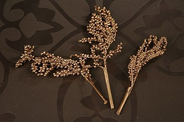 Gałązki Canella złote 3 szt. | Naturalne ozdoby GrandDeco do dekoracji, stroików i arteterapii | Florystyczny dodatek DIY