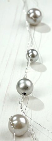 Girlande Perlen 200 cm - silbern