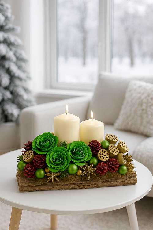 Zestaw DIY Świąteczny – Naturalne Dekoracje z Czerwienią i Złotem | Pomysły na Stroiki, Ozdoby i Upominki