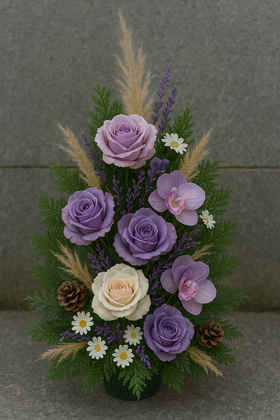 Wreath 35-40 cm purpkle