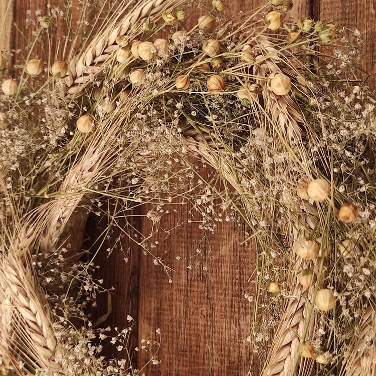 Bunch of grass, grains and linum, ca. 40 cm