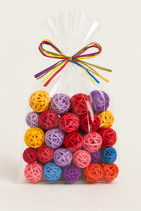 Kule ratanowe 2–5 cm – 10 kolorów 60 szt,