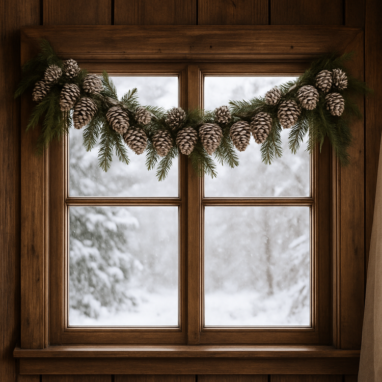 Mountain pine cone, 12 pcs/pkg white