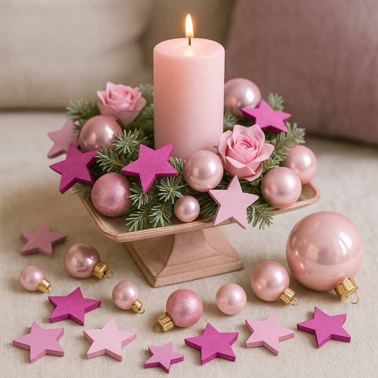 Wooden Christmas decorations, Wooden stars 3 cm-12 pcs / pack