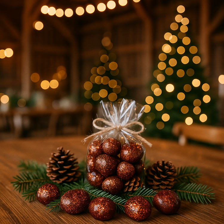 Glittered gold chestnuts 12pcs/pkg