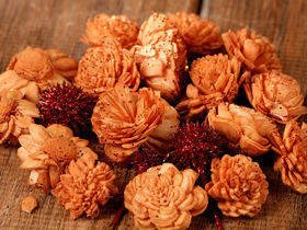 Dried flowers - gold-plated 2-3 cm  30 pcs.